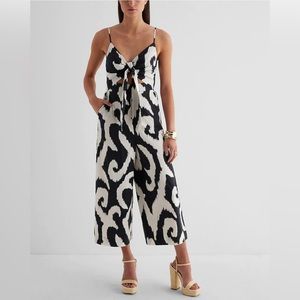 Express Black and White Patterned Jumpsuit